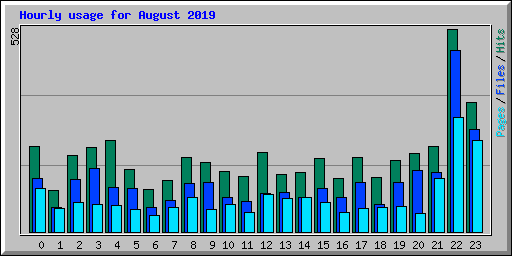 Hourly usage for August 2019
