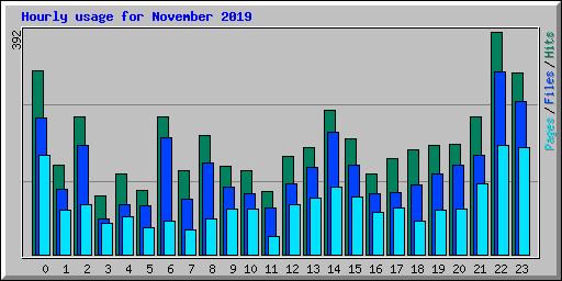 Hourly usage for November 2019